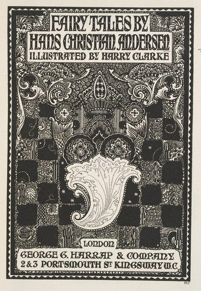 Geïllustreerde titelpagina, met symbolen en vierkanten. door Harry Clarke