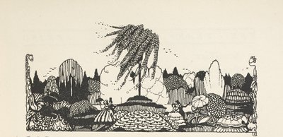 Illustratie bovenaan de lijst van illustraties door Harry Clarke