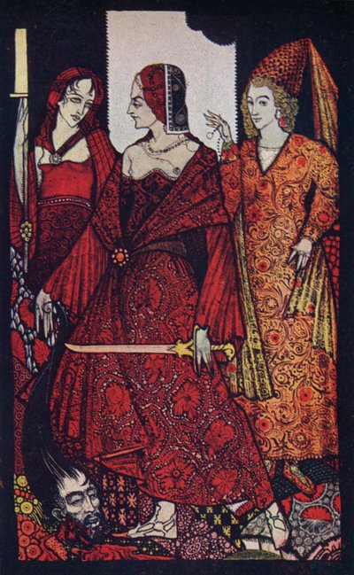 Koninginnen die de Moerassen van Glanna sneden, Judith van de Schrift, en Glorianna, 1910 door Harry Clarke