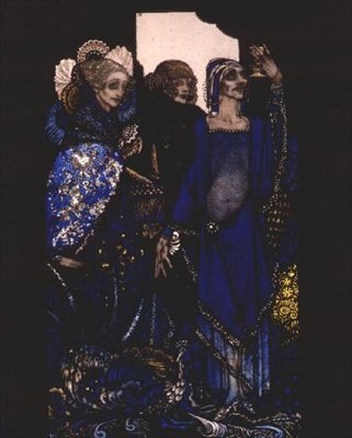 "Koninginnen die het Oosten bij volmacht verspilden..." Illustratie door Harry Clarke voor 