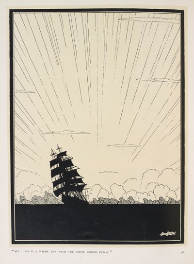 Zee Koorts. "Alles wat ik vraag is een winderige dag met de witte wolken vliegend" door Harry Clarke