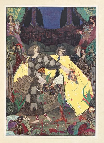 De Tuin van het Paradijs. "Nu zullen we onze dansen beginnen!" riepen de feeën. door Harry Clarke
