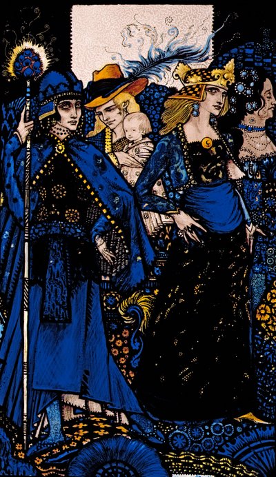 De koninginnen van Sheba, Meath en Connaught Illustratie door Harry Clarke uit 