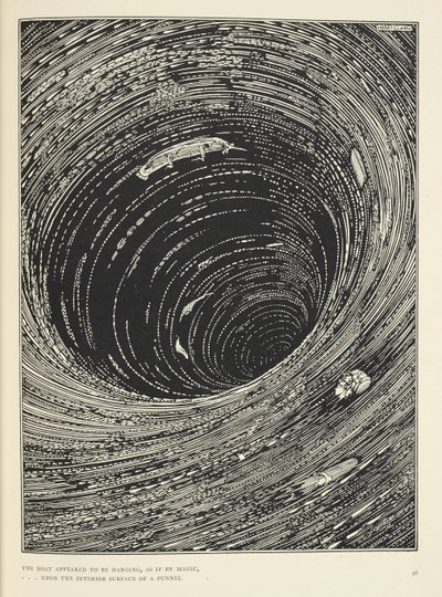 De boot leek te hangen... aan de binnenkant van een enorme trechter. door Harry Clarke