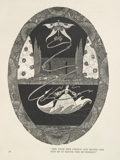 Duimelijntje
Ze nam haar gordel en bond een uiteinde ervan rond de vlinder. door Harry Clarke