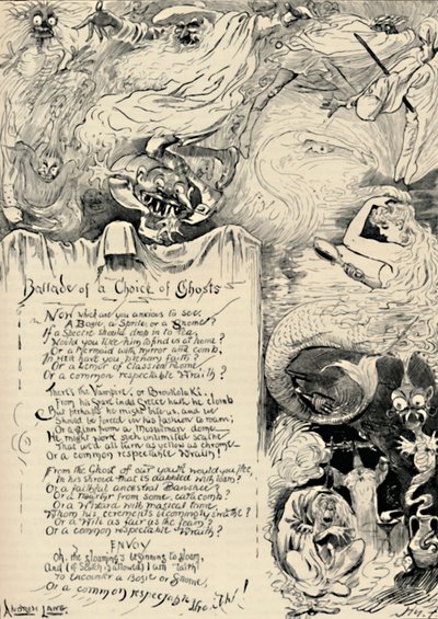 Ballade van een keuze van geesten, 1886 door Harry Furniss