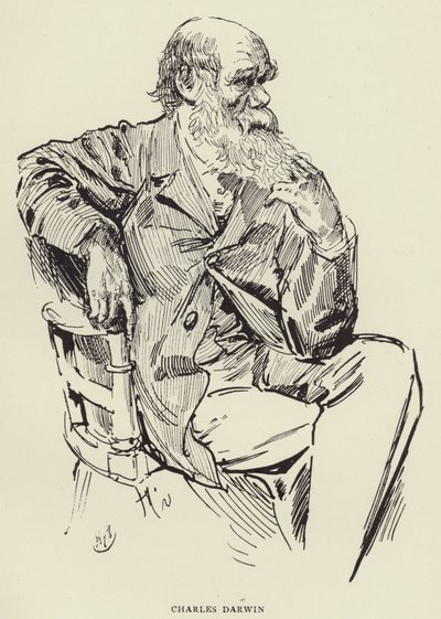 Charles Darwin door Harry Furniss