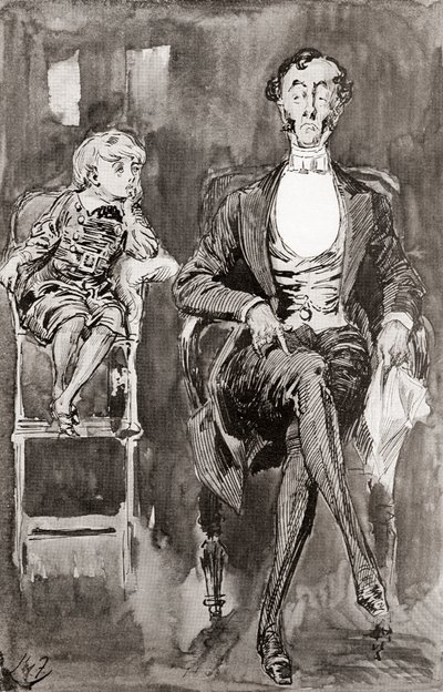 Illustratie voor de roman Dombey en Zoon door Harry Furniss