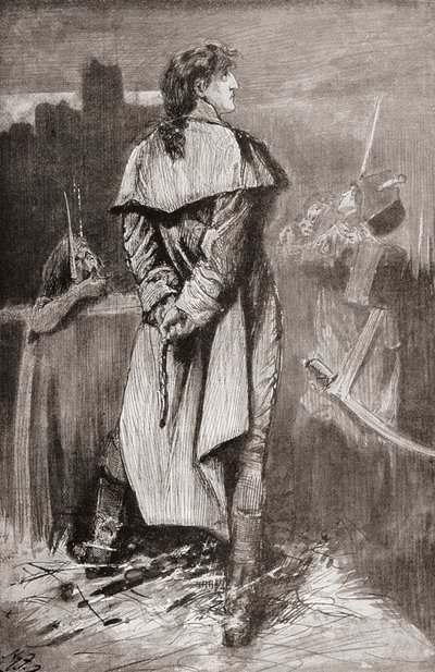 Illustratie voor de roman Een verhaal over twee steden van Charles Dickens door Harry Furniss