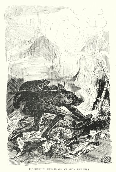 Illustratie voor Great Expectations door Charles Dickens (litho) door Harry Furniss