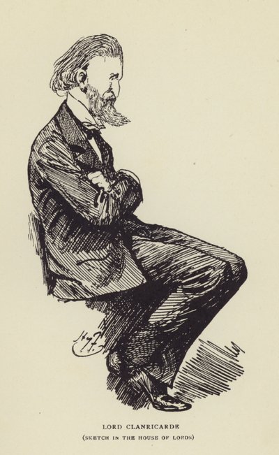 Lord Clanricarde, schets in het Hogerhuis door Harry Furniss