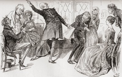 Mr. Micawber bereikt de ondergang van Heep door Harry Furniss