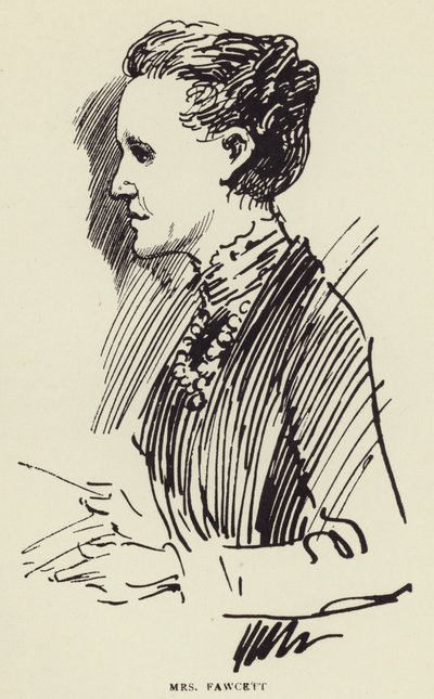 Mevrouw Fawcett door Harry Furniss