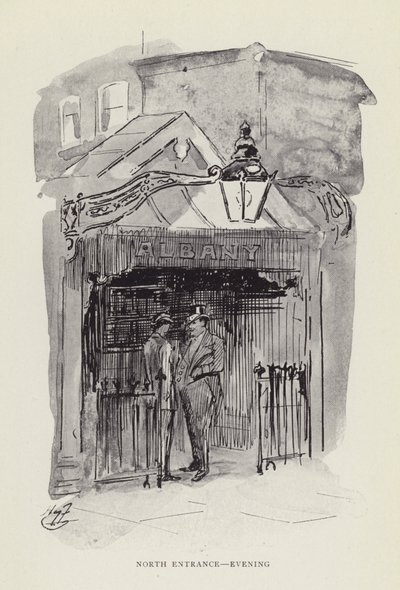 Noordelijke ingang, avond door Harry Furniss