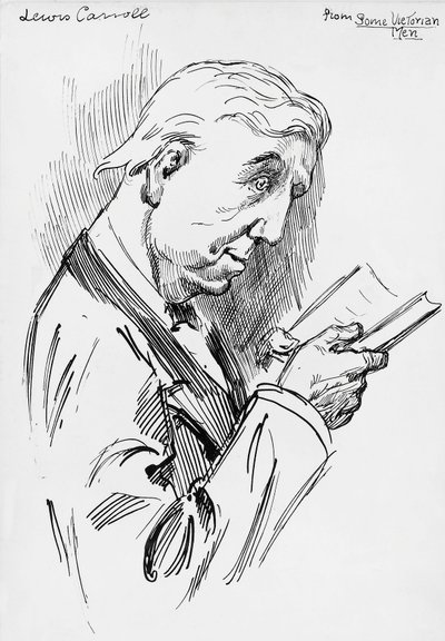 Portret van Lewis Carroll, pseudoniem van Charles Lutwidge Dodgson (Cheshire) door Harry Furniss