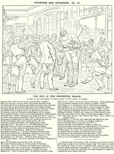Punch cartoon: Het einde van het cricketseizoen - scène in het paviljoen op Lord