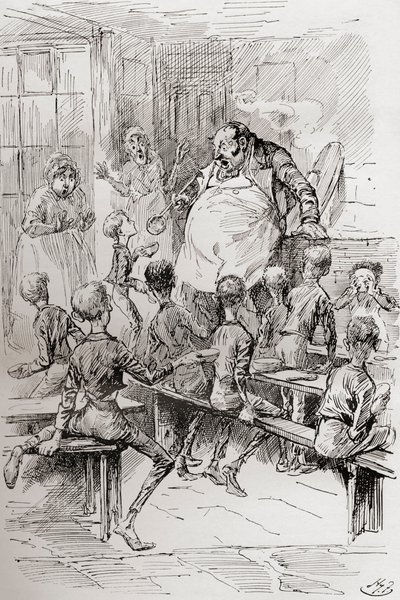 Hongersnood in het Werkhuis door Harry Furniss
