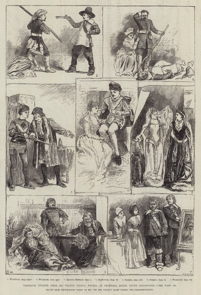 Tableaux Vivants uit de Romans van Sir Walter Scott, in Cromwell House, South Kensington door Harry Furniss