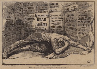 De kranten opgevulde kamer door Harry Furniss