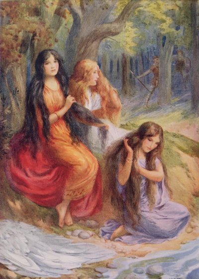 Hladgrun, Olrun en Alvit, illustratie uit 