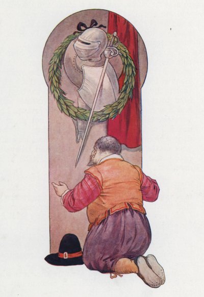 Illustratie voor Don Quichot (kleurenlitho) door Harry George Theaker