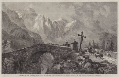 Ochtend in het Viescher Thal, op weg naar de hoge weide door Harry John Johnson