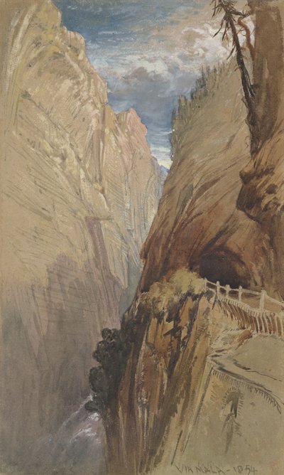 Via Mala, Zwitserland, 1854 door Harry John Johnson