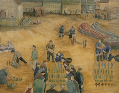 Vismarkt, 1938 door Harry Mitten Wilson