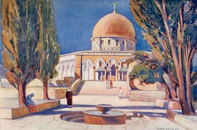 De Rotskoepel op de Tempelberg, Jeruzalem, Palestina, ca. 1910, uit A Book of Modern Palestine door Richard Penlake, gepubliceerd ca. 1910. door Harry Morley