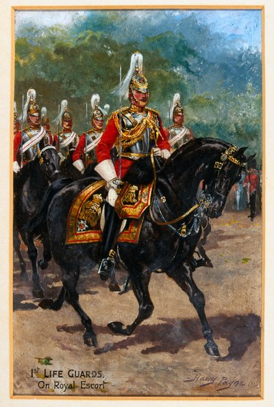 1e Life Guards, op koninklijke escorte door Harry Payne