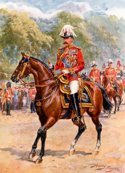 Veldmaarschalk graaf Kitchener (kleurenlitho) door Harry Payne