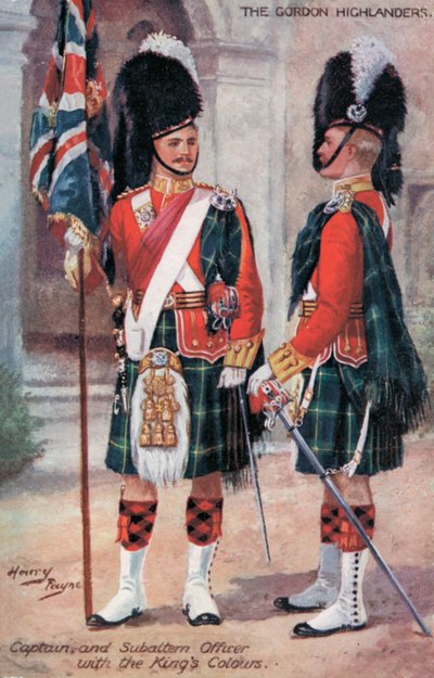 The Gordon Highlanders, Kapitein en Onderluitenant, met de Koninklijke Kleuren door Harry Payne