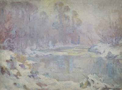 Rivier Scene in de Winter door Harry William Adams
