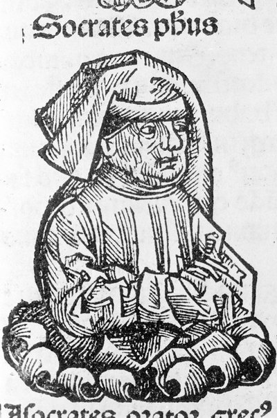 Portret van Socrates (470 v.Chr. - 399 v.Chr.) uit 
