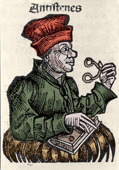De Griekse filosoof Antisthenes (444-365 v.Chr.). Houtsnede uit 