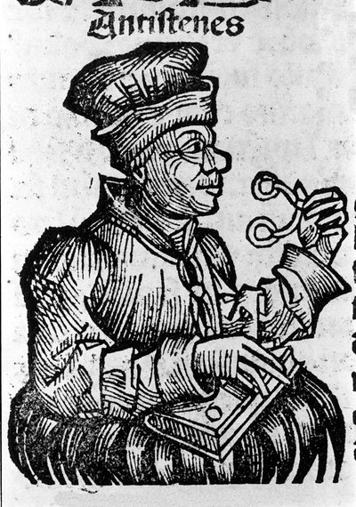De Griekse filosoof Antisthenes (444-365 v.Chr.). Houtsnede uit 