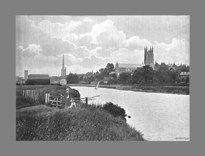 Worcester Cathedral, ca. 1900 door Harvey Barton