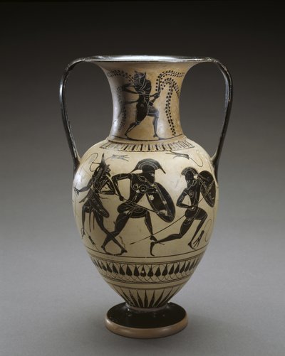 Zwartfiguur Amphora met Scène uit de Ilias door Hattatt Painter (attr. to)