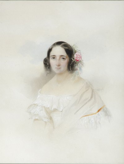 Portret van Anna Alexeevna Olenina 1808-1888 door Hau