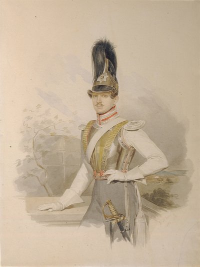 Portret van Graaf Valentin Grigoryevich Stroganov 1801-1833, voor 1832 door Hau
