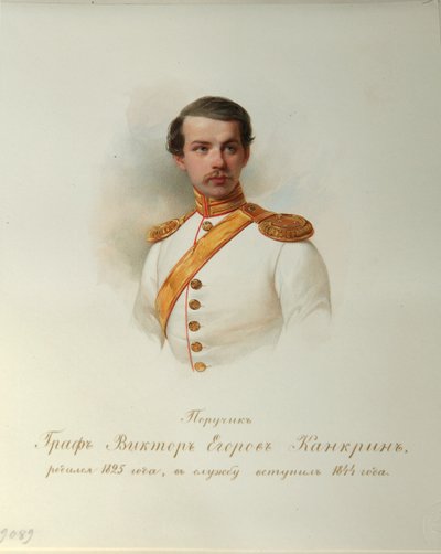 Portret van graaf Viktor Yegorovich Kankrin uit het Album van de Keizerlijke Huzaren, 1846-1849 door Hau