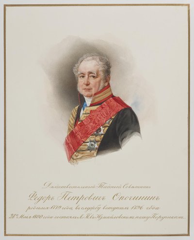 Portret van Fjodor Petrovitsj Opochinin 1779-1852, ca. 1850 door Hau
