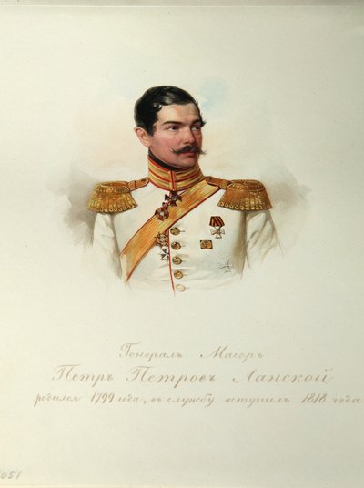 Portret van Generaal Pyotr Petrovich Lanskoy 1799-1877 Uit het Album van de Keizerlijke Huzaren, 1846-1849 door Hau