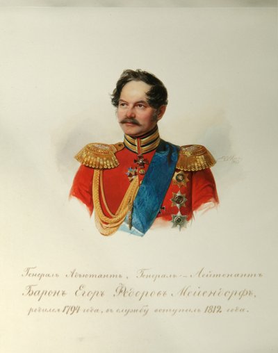 Portret van generaal Yegor Fyodorovich Meiendorf 1794-1879 uit het album van de Keizerlijke Wacht, 1846-1849 door Hau