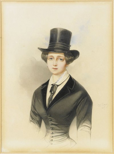 Portret van Groothertogin Catherine Mikhailovna van Rusland 1827-1894, 1847 door Hau