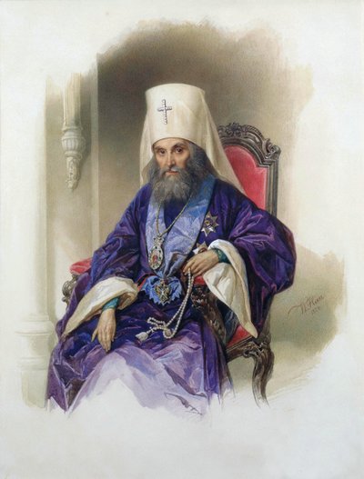 Portret van de Metropoliet Filaret van Moskou door Hau