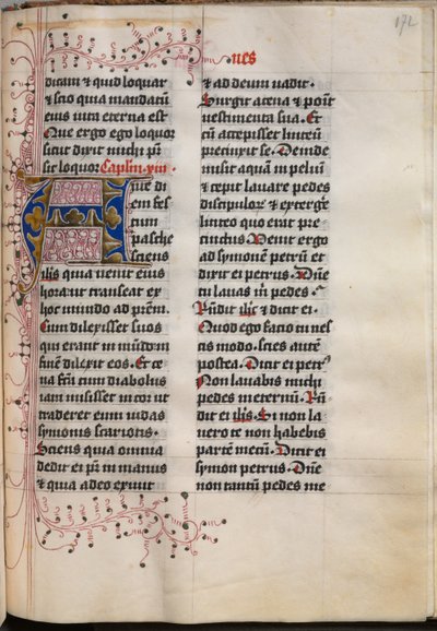 Evangelieboek met Evangelistenportretten: Gedecoreerde Initiaal door Hausbuch Master