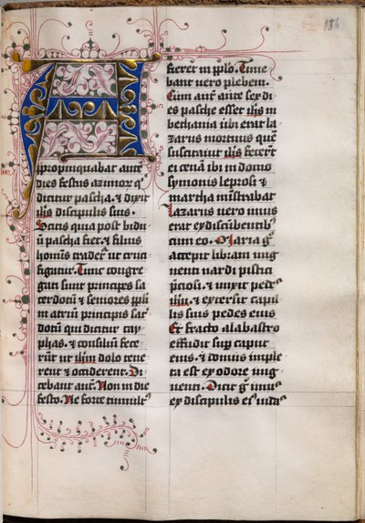 Evangelieboek met Evangelistenportretten: Gedecoreerde Initiaal door Hausbuch Master