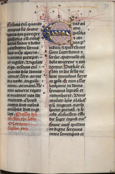 Evangelieboek met Evangelistenportretten: Gedecoreerde Initiaal door Hausbuch Master