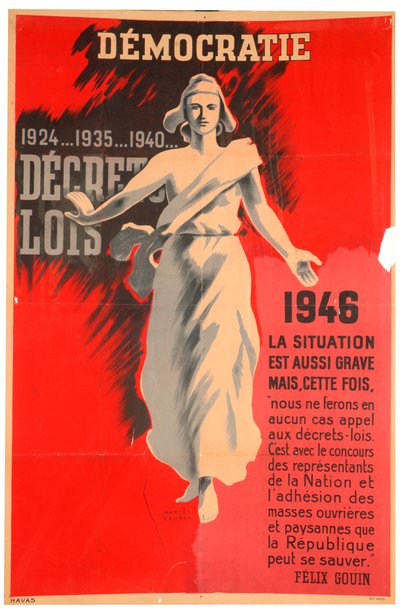Franse pro-democratie poster, 1946 door Havas